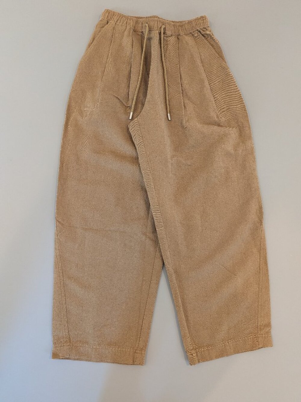Apiece Apart Everyday Pull On Pants Small Tan Cotton Linen Barrel Leg